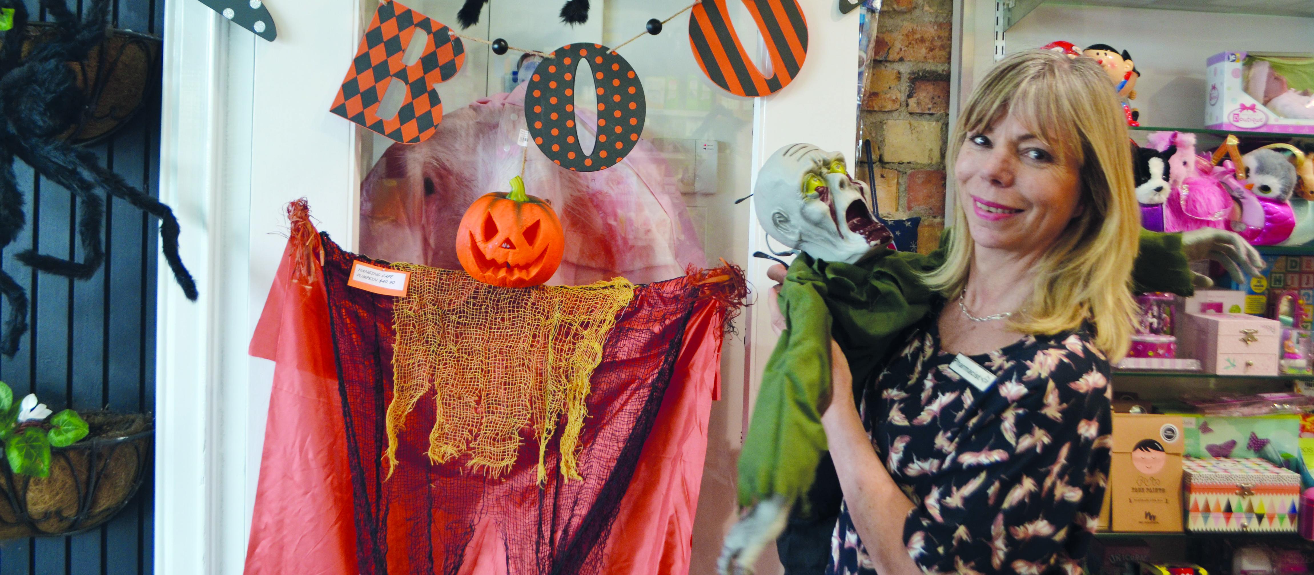 Geraldine Phillips celebrating Halloween