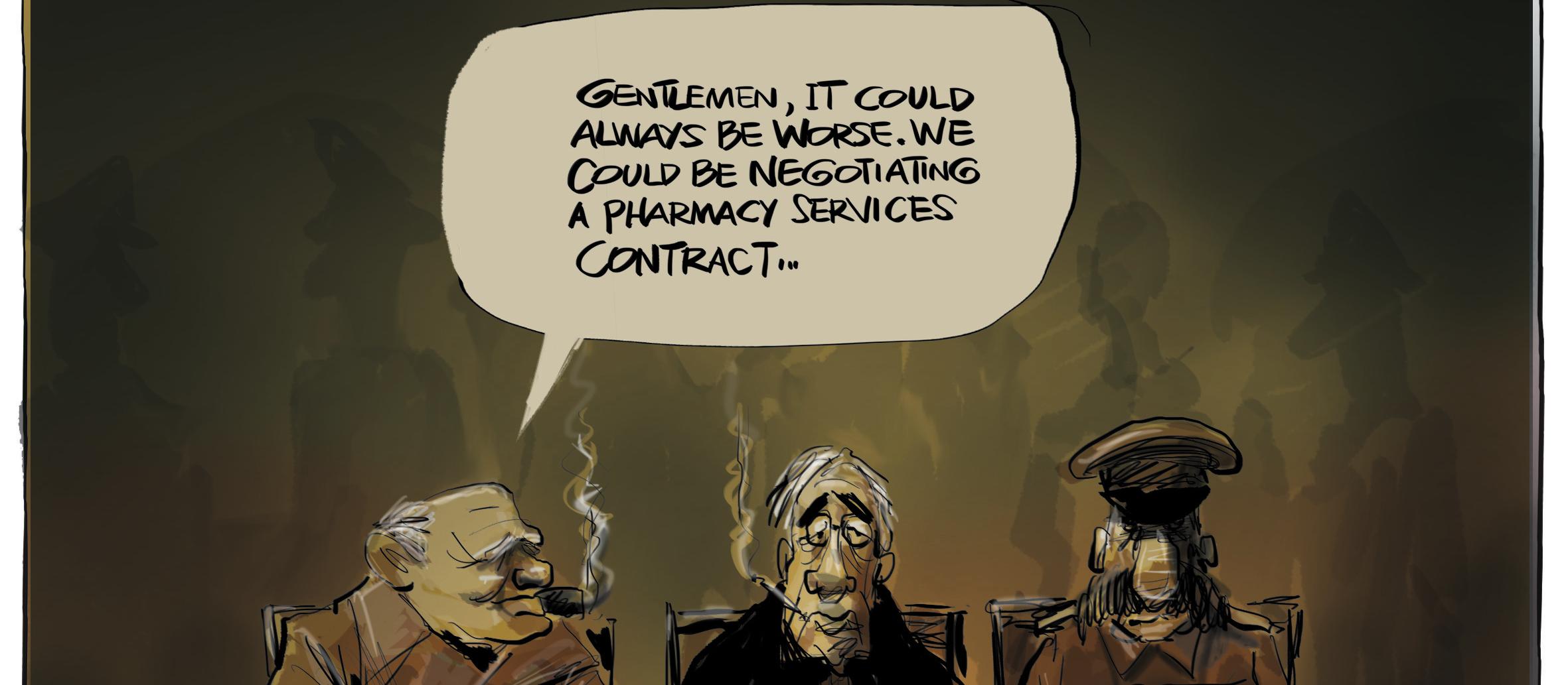 Pharmacy services cartoon
