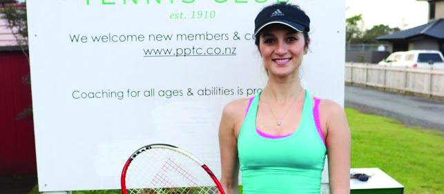 Deema Alusi with tennis raccquet