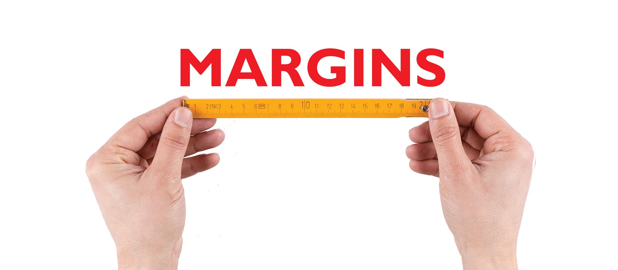 Margins measuring ruler