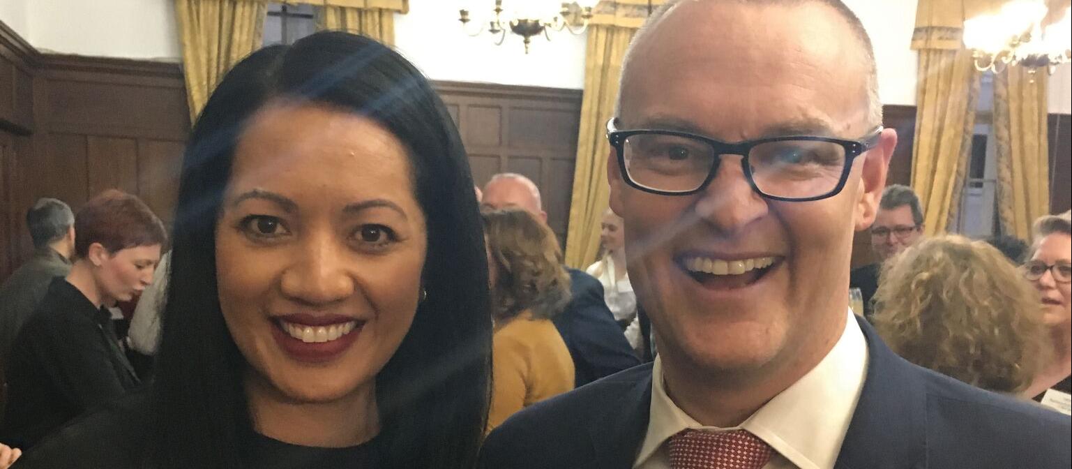 Nora Parore with the health minister David Clark
