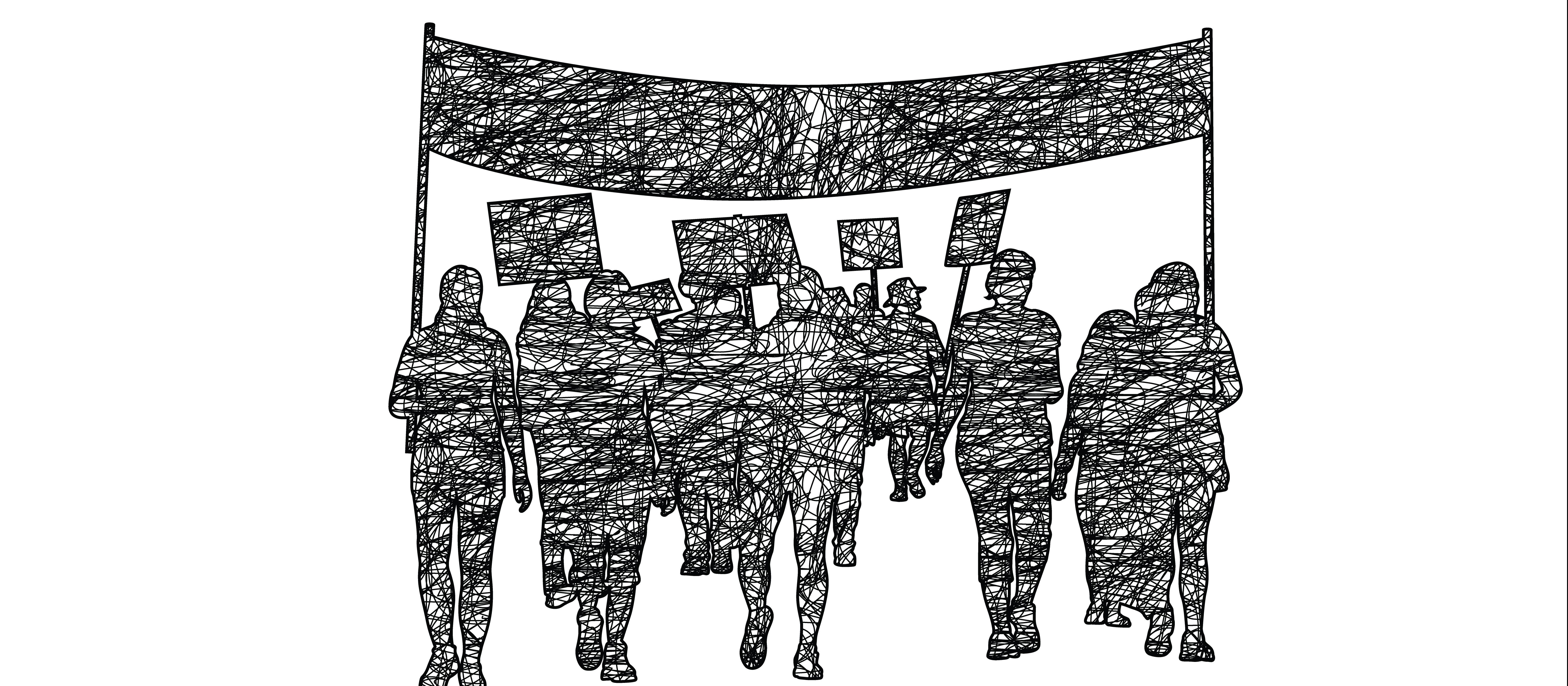 People on strike