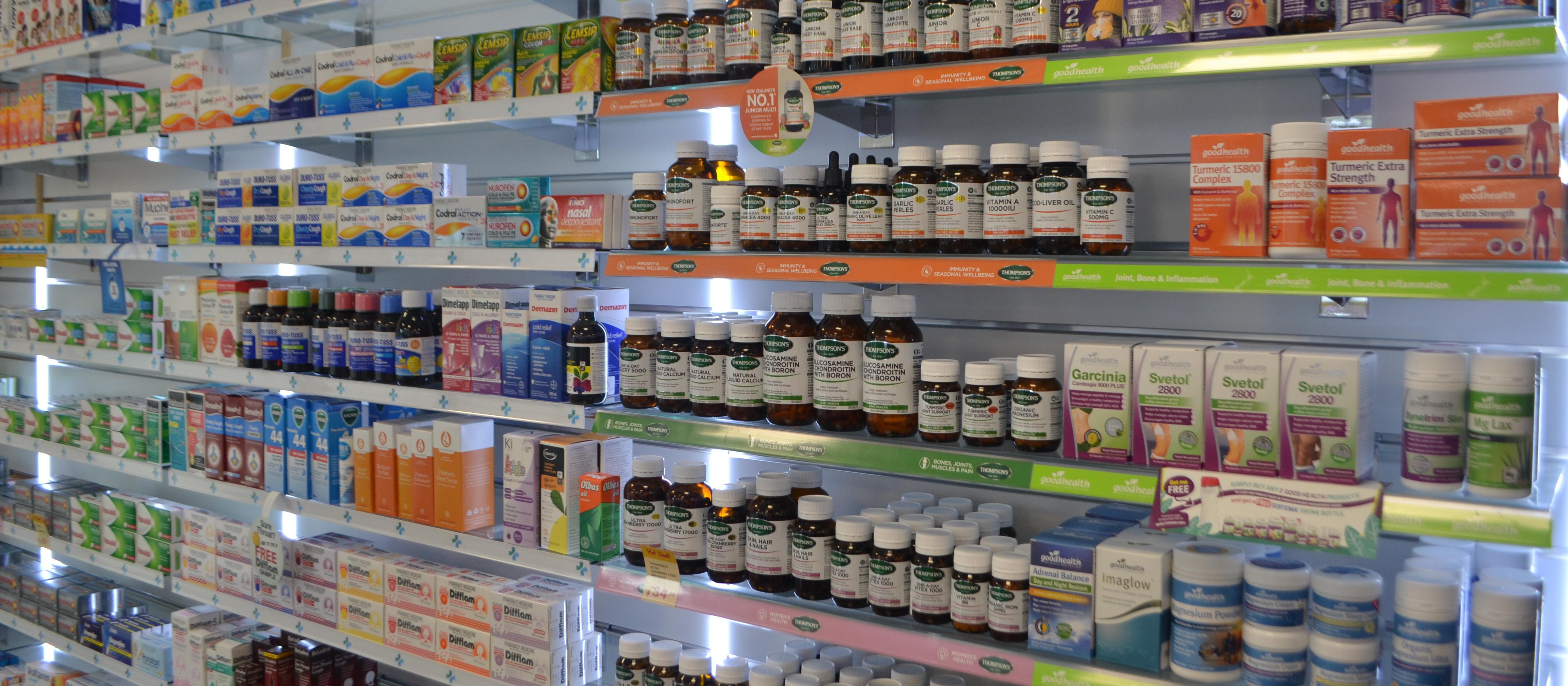 Pharmacy shelves 
