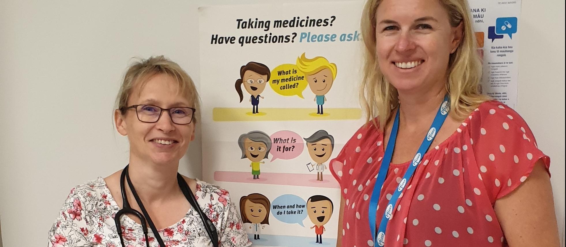 Geriatrician Vicky Henstridge and Pharmacist Adele Harrex (right) at Bay of Plenty DHB’s new polypharmacy outpatient clinic for older people 