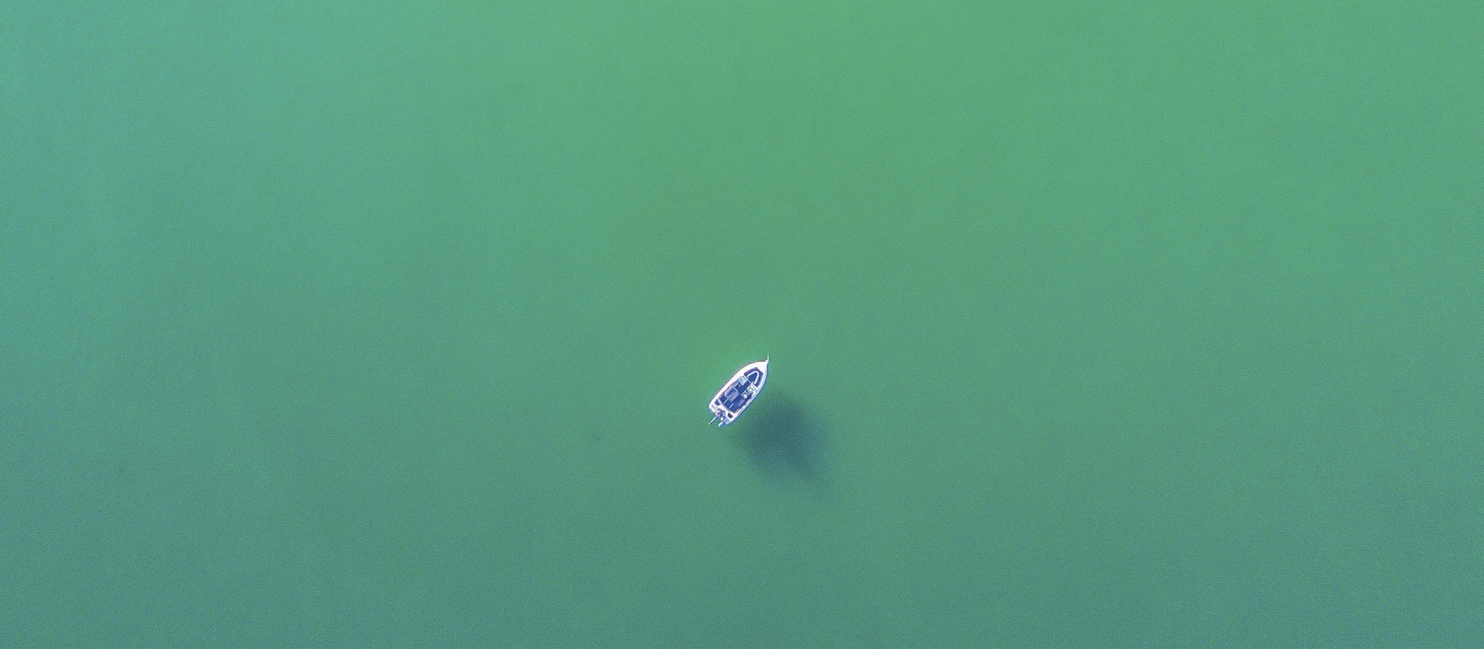 Drone view of boat in Kaeo