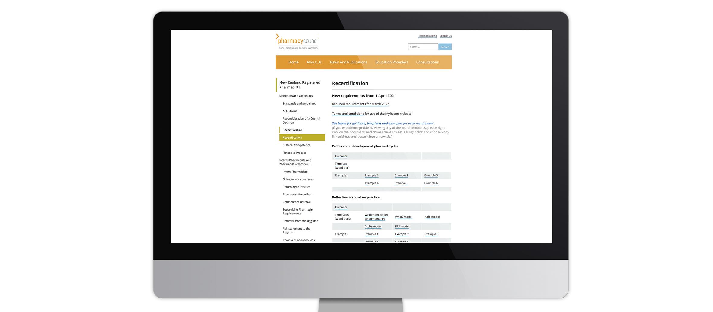 Pharmacy Council recertification website