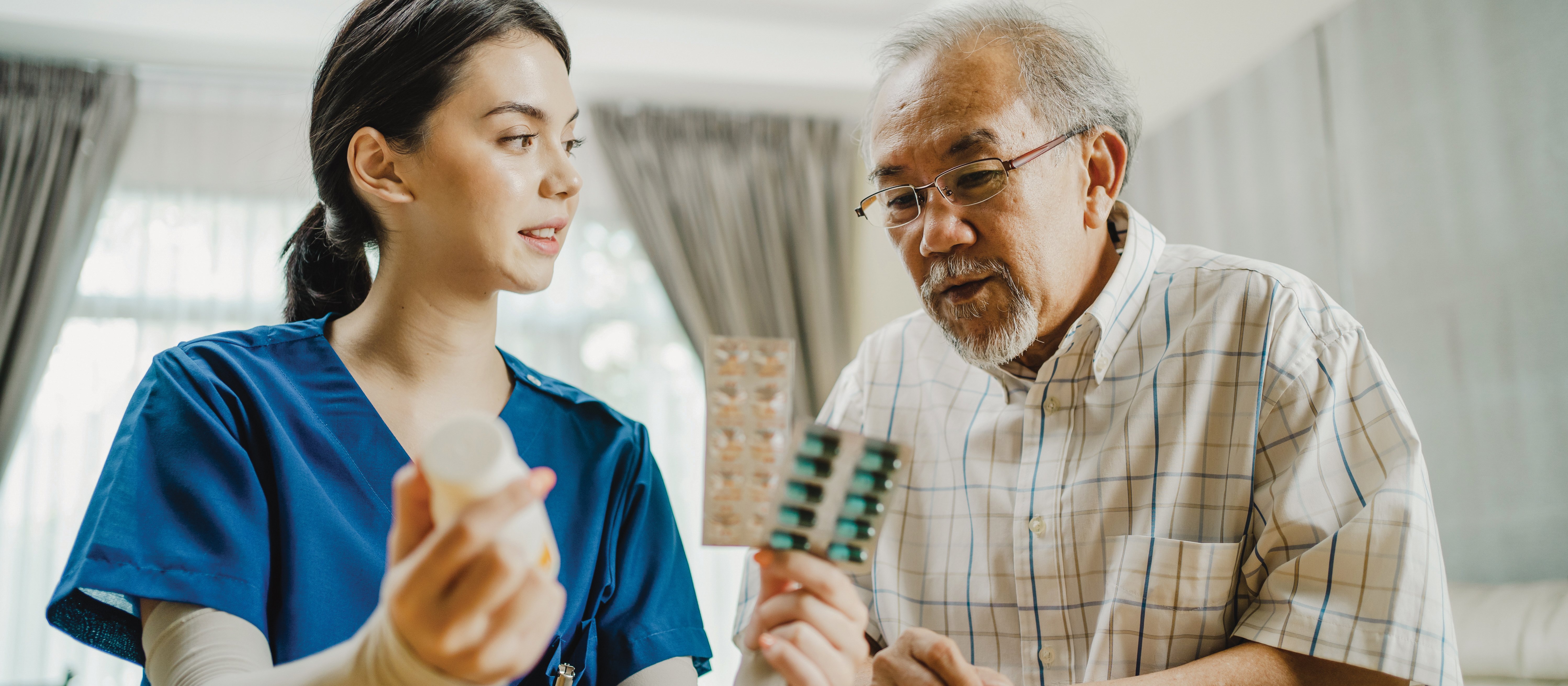 Patient with nurse drug dispensing