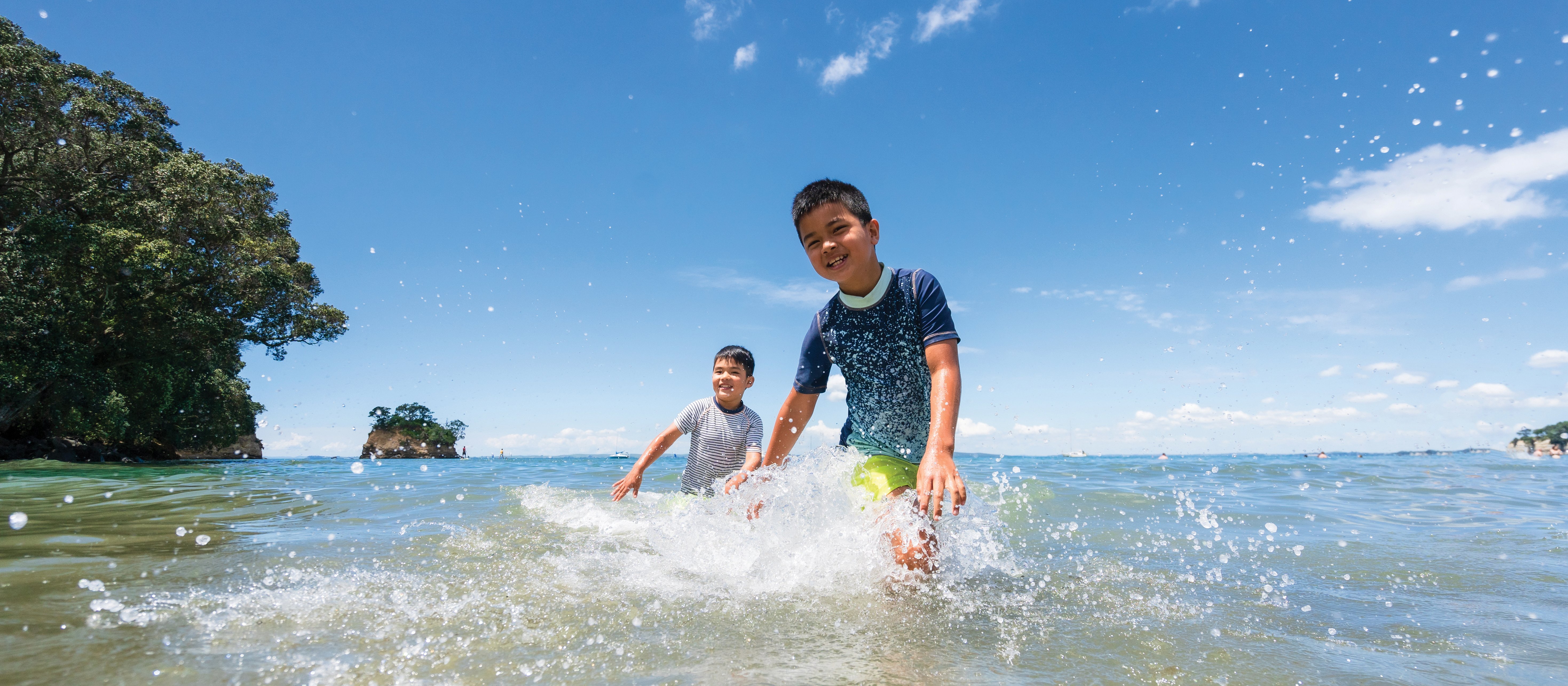 Kids in the ocean
