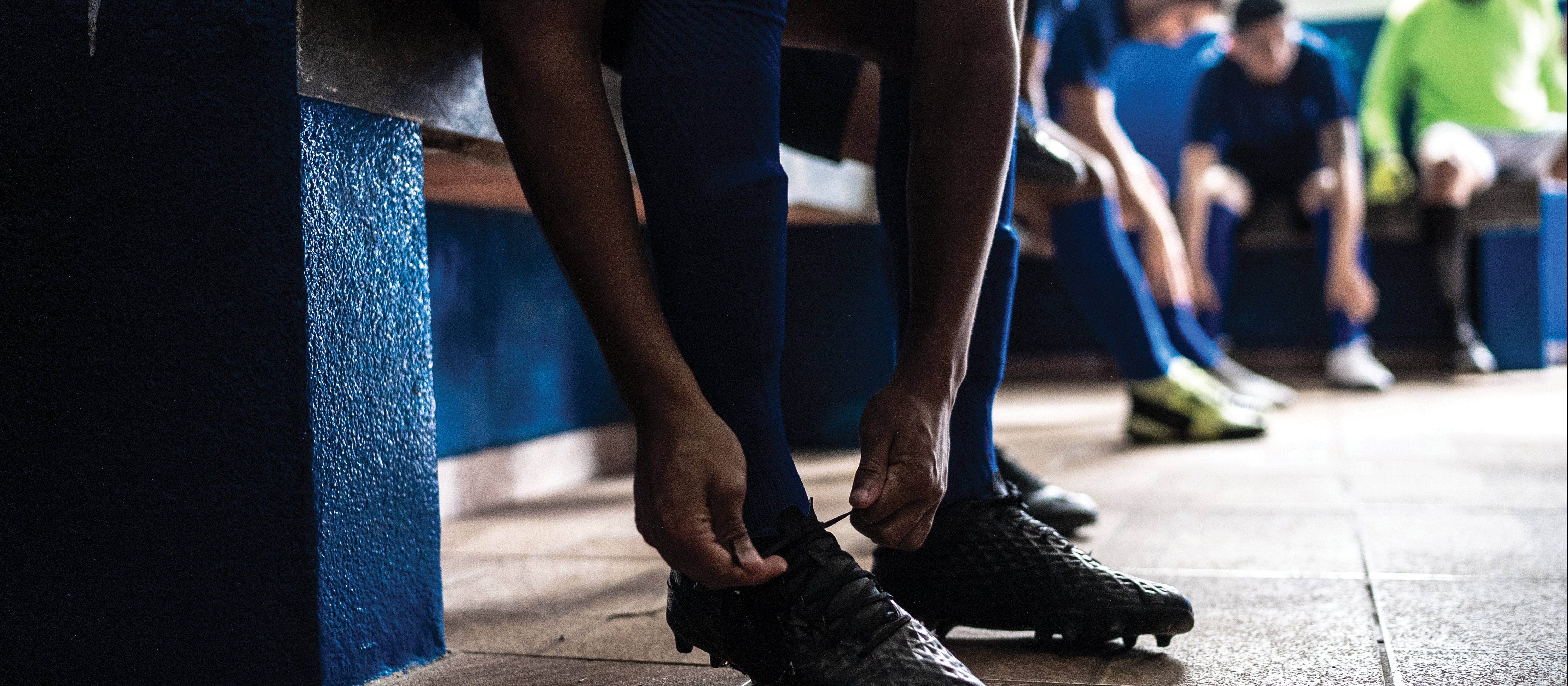Soccer boot changing room