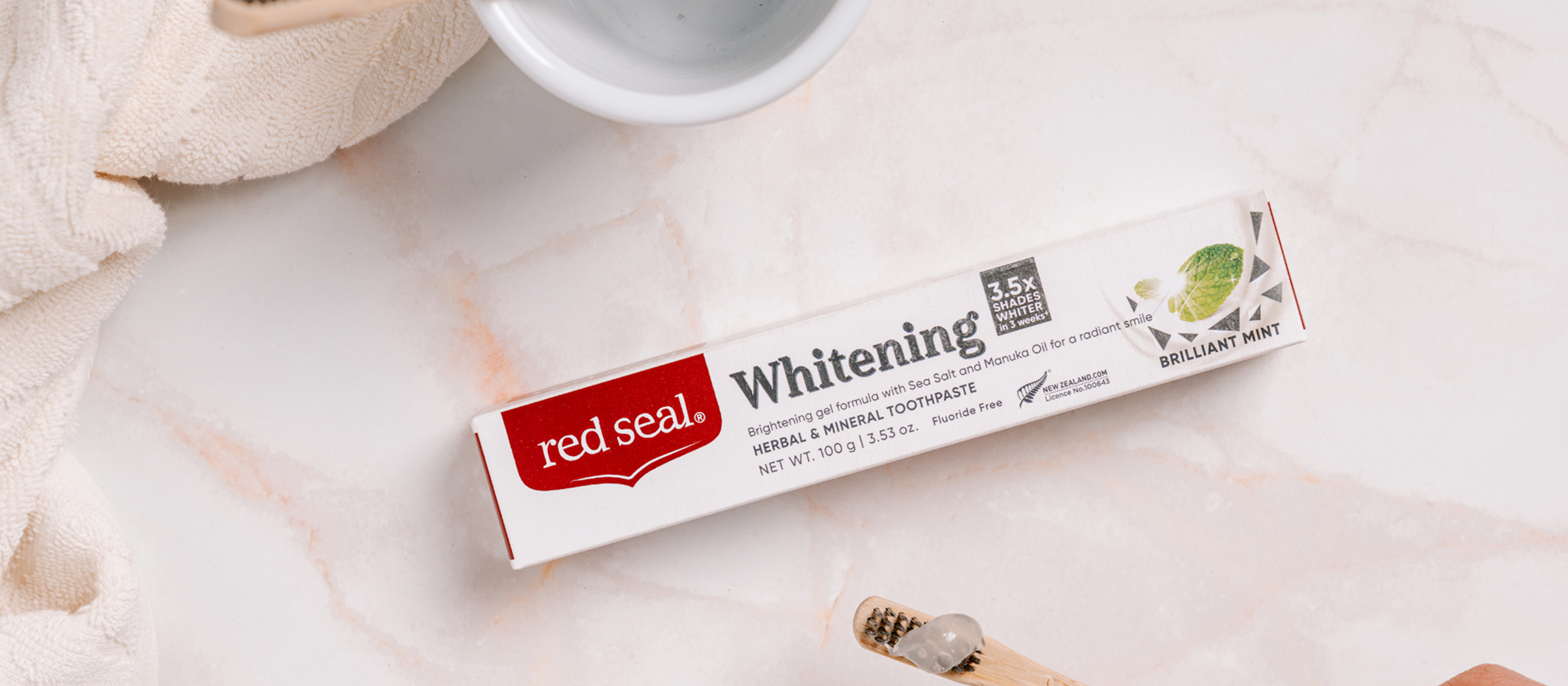 Red Seal Whitening Toothpaste with fluoride or fluoride-free 