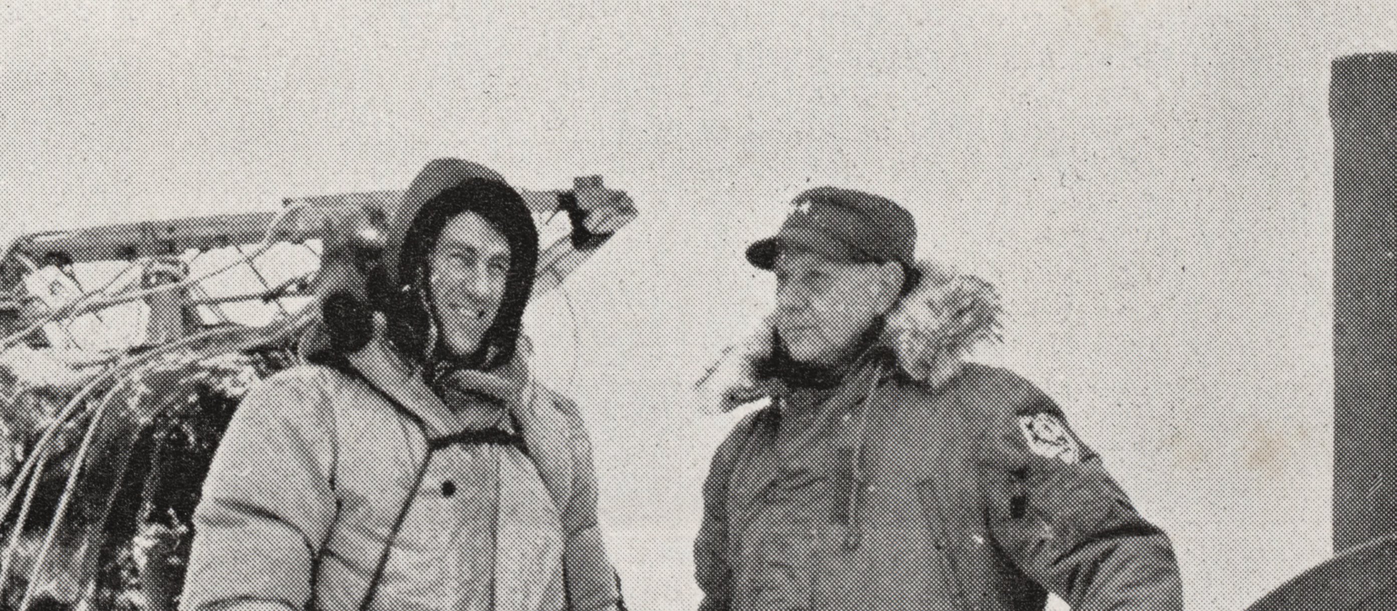 Sir Edmund Hillary with rear-admiral George Dufek