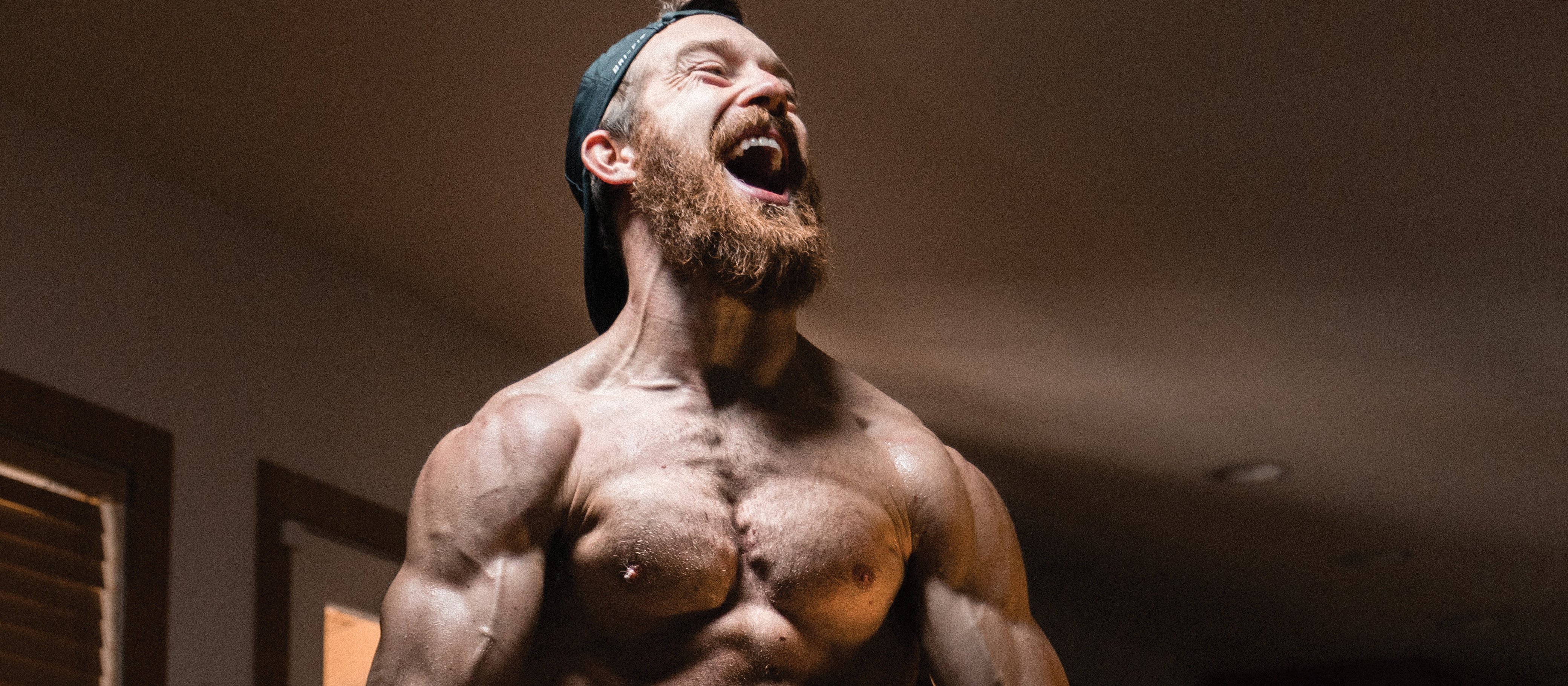 Man flexing muscules