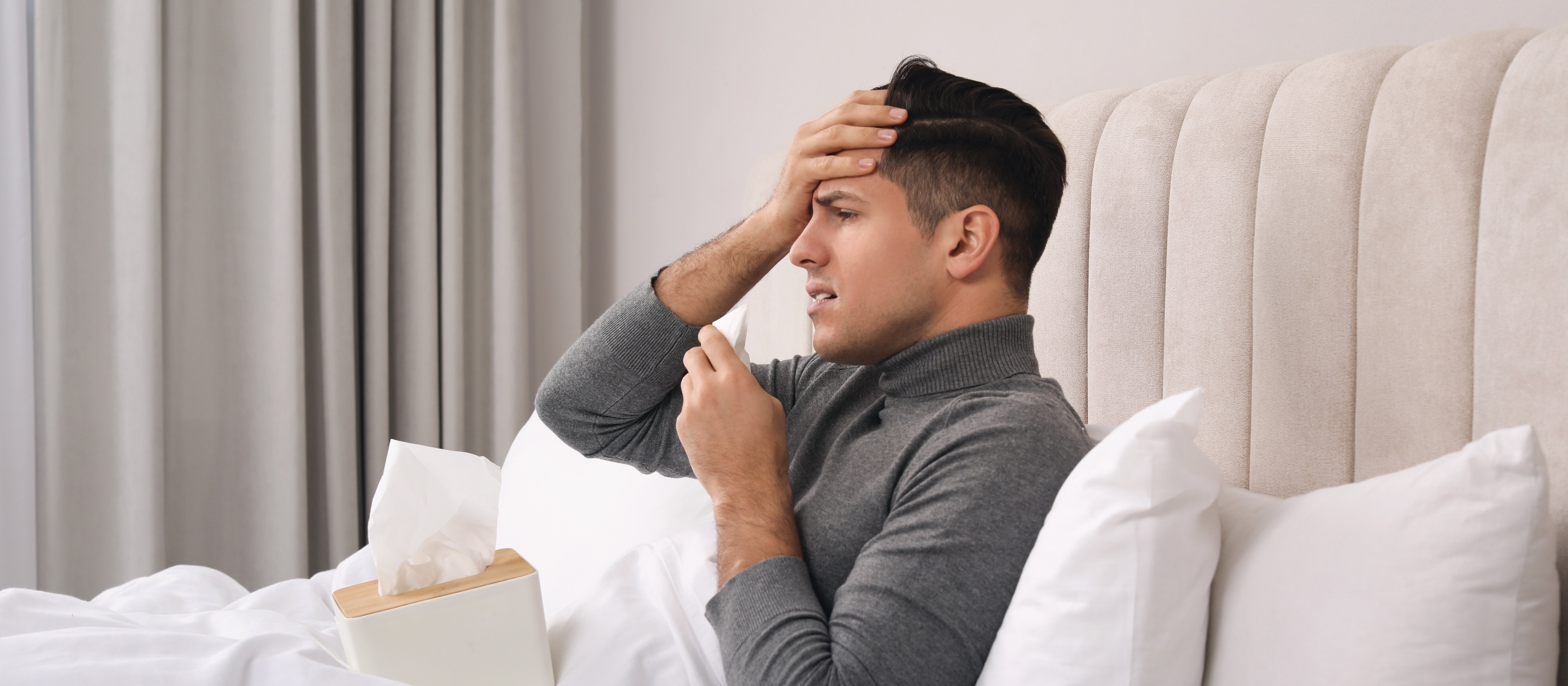 Male headache flu