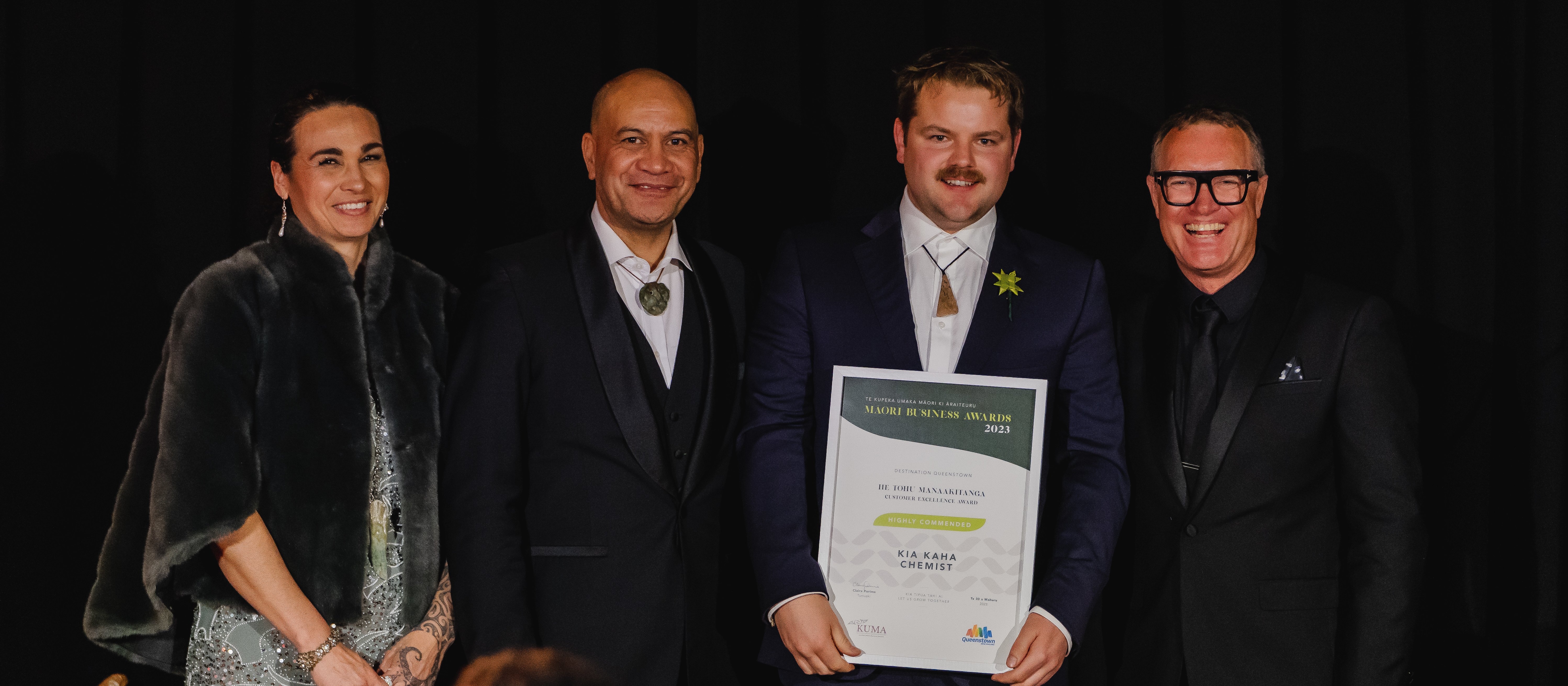 Amber Bridgman_Cory Ratahi_BrendonMcIntosh_Mat Woods_MāoriBusinessAwards_2023_supplied