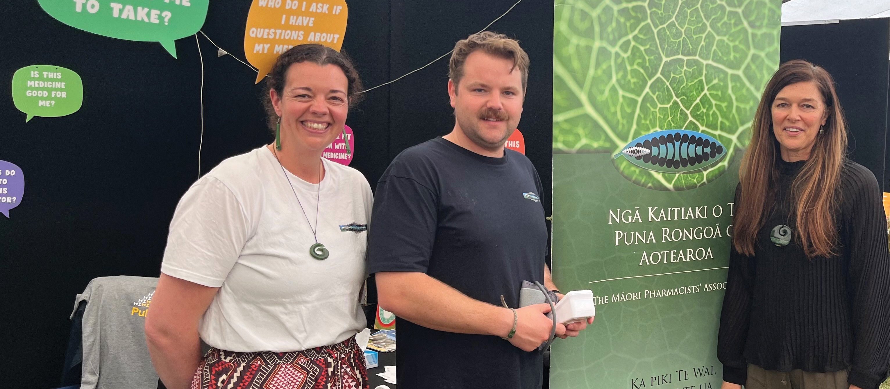 MPA members Loren Vincent Brendon McIntosh and Dr. Leanne Te Karu stall at Kāi Tahu Hui ā-iwi