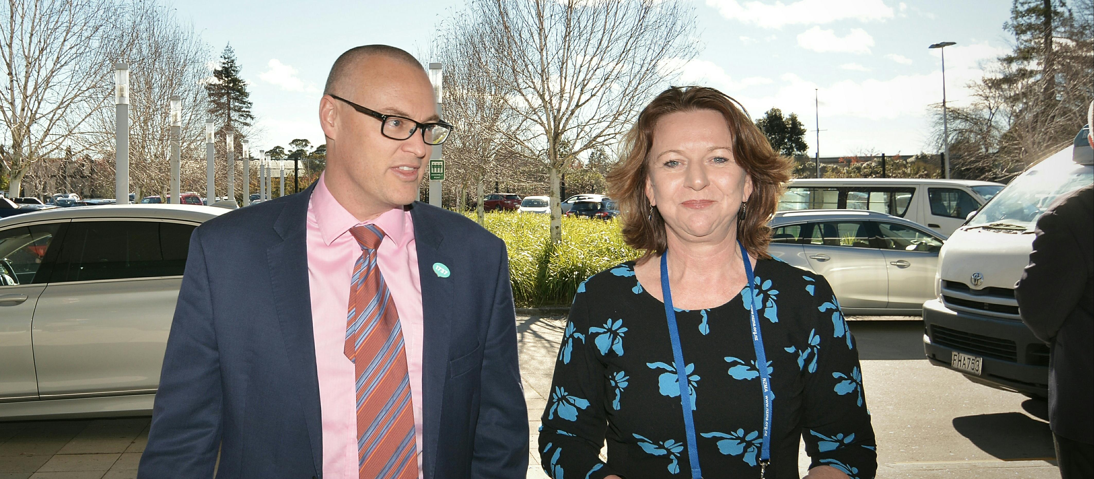 David Clark and Lesley Clarke arriving at Rotorua GP CME