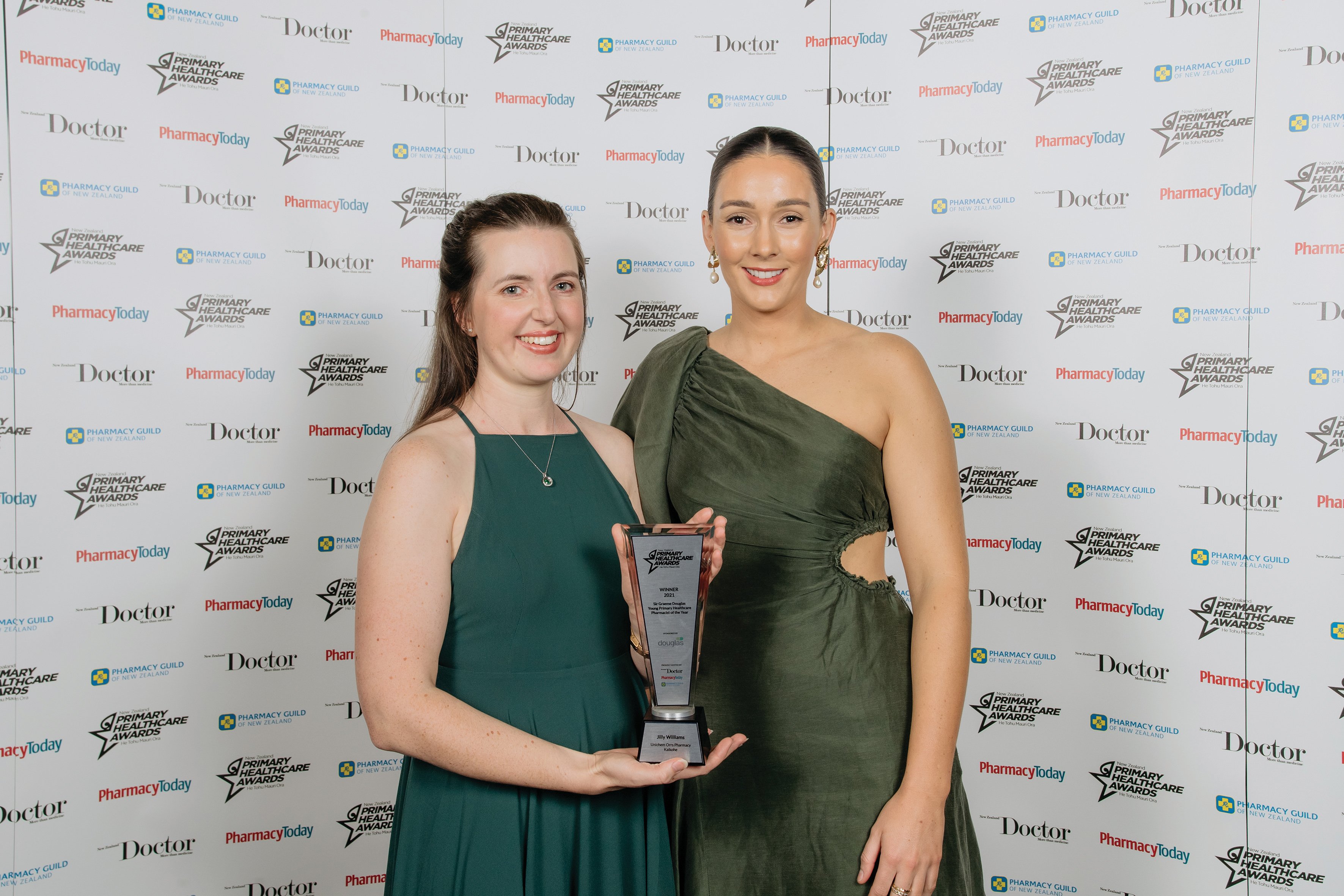 Jilly Williams, pharmacist from Kaikohe with Katherine Douglas of Douglas Pharmaceuticals at the NZPHA