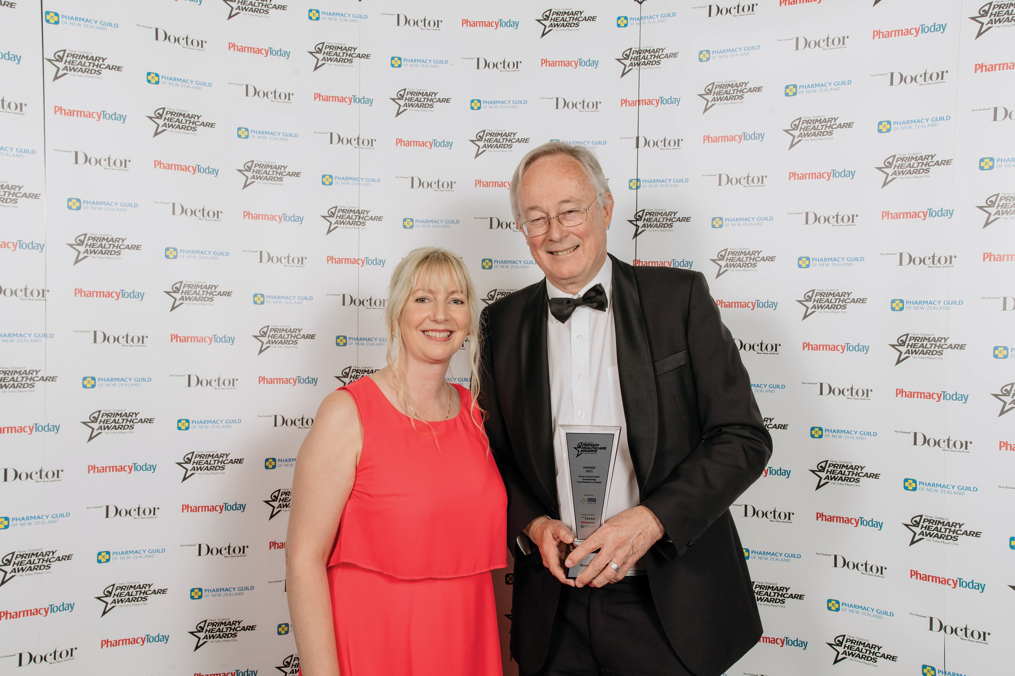 Rachael Newfield of Green Cross Health with Bruce Arroll
