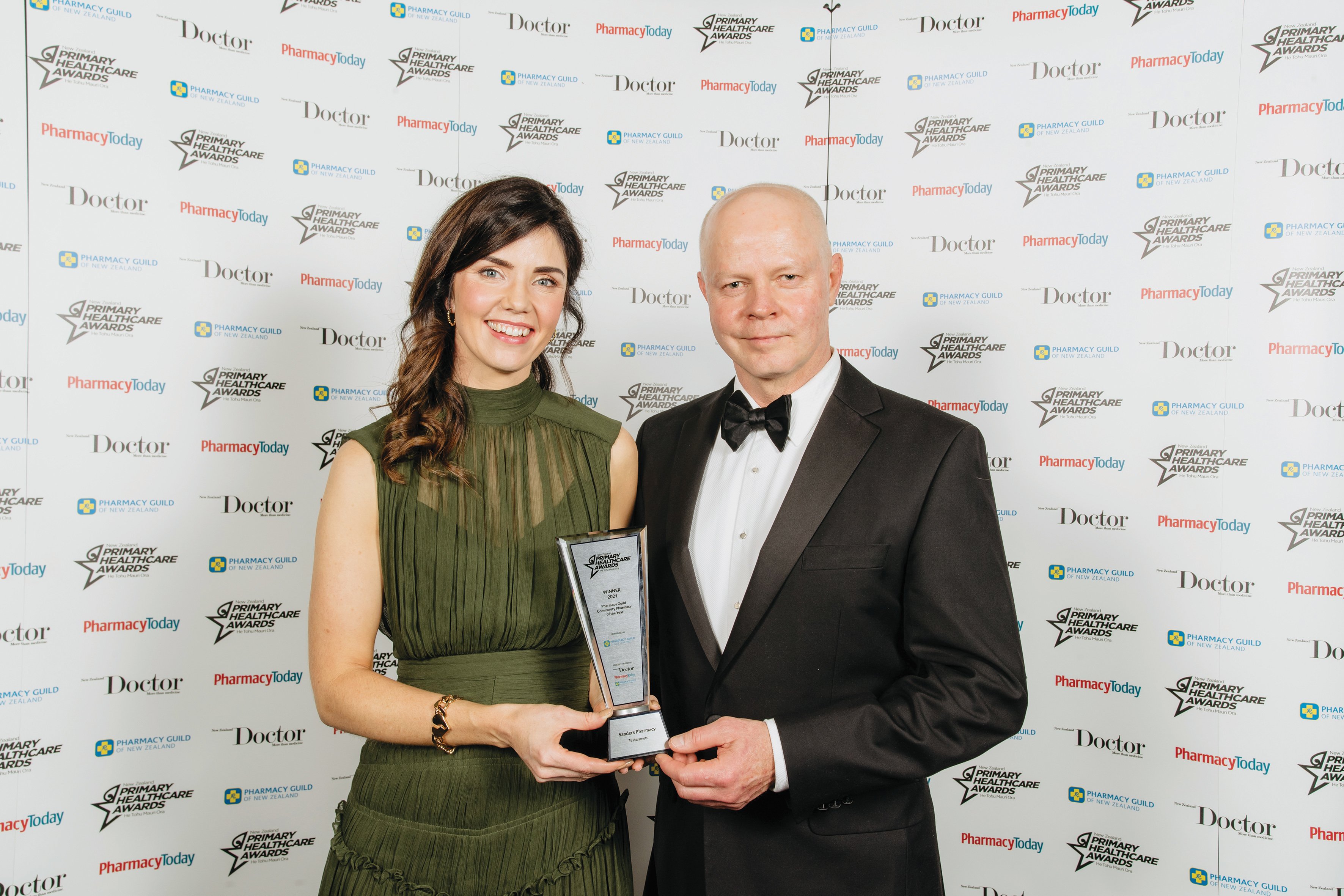 Gemma Perry, Sanders Pharmacy and Cameron Monteith, Pharmacy Guild at the NZPHA