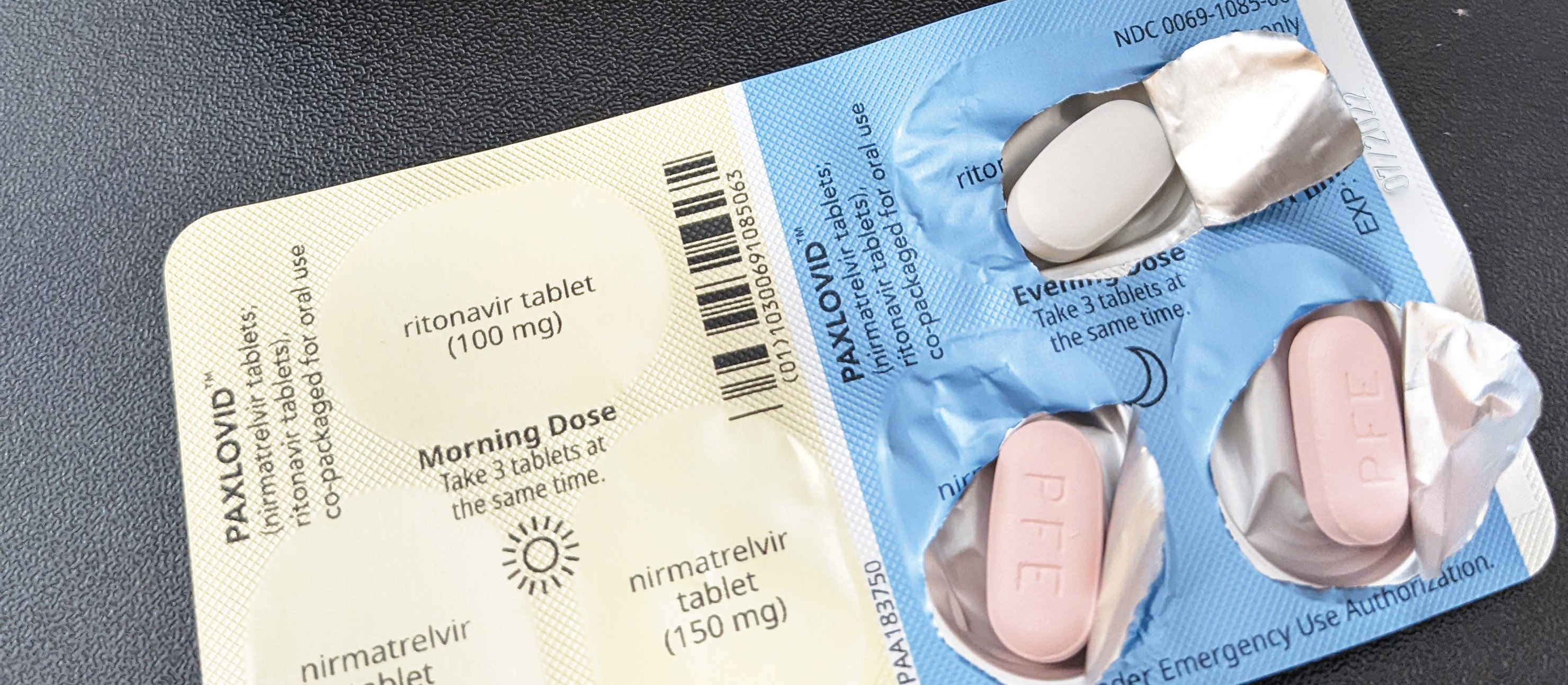 Packet of Paxlovid tablets