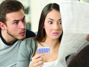 Young couple contraception confusion