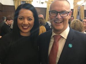 Nora Parore with the health minister David Clark