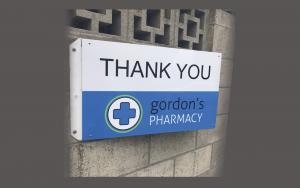 Gordon Pharmacy Thank You sign
