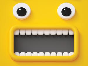 Yellow character with open mouth