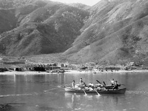 Swiftsure and another whaling boat in Te Awaiti Bay in 1890