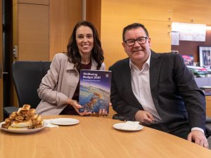 Grant Robertson and Jacinda Ardern Budget 2021