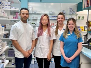 Unichem Coromandel Pharmacy team: owner Anas Wadood, pharmacist Jessica Guo, technician Tamsin Armstrong and pharmacist Chelsea Todd 
