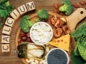 Cheese, greens, nuts and small, soft-boned fish are good sources of calcium