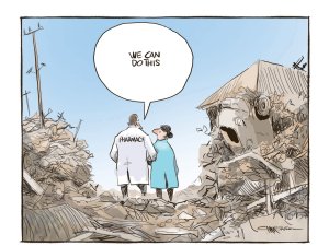 Cyclone disaster Cartoon