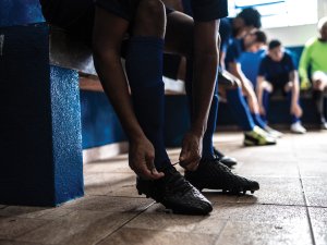 Soccer boot changing room