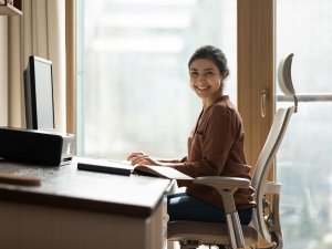 Lady at desk