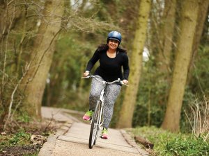 Women riding bike