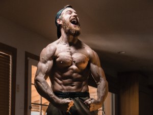 Man flexing muscules