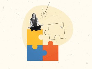 Collage puzzle woman