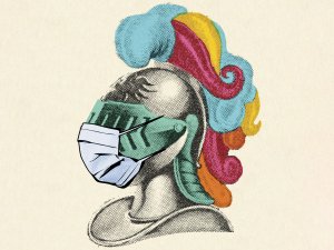 Knight helmet illustrative