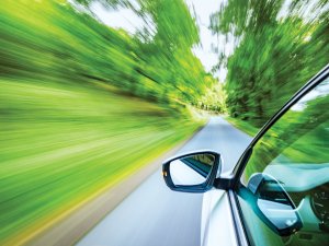 Car driving fast 