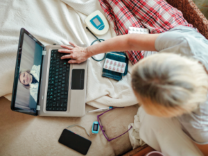 telehealth woman laptop iStock CR Maria Symchych Navrotska 