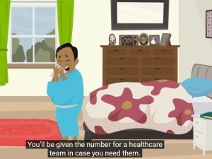 Health Navigator video - managing symptoms and calling for help