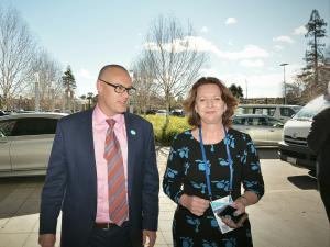 David Clark and Lesley Clarke arriving at Rotorua GP CME