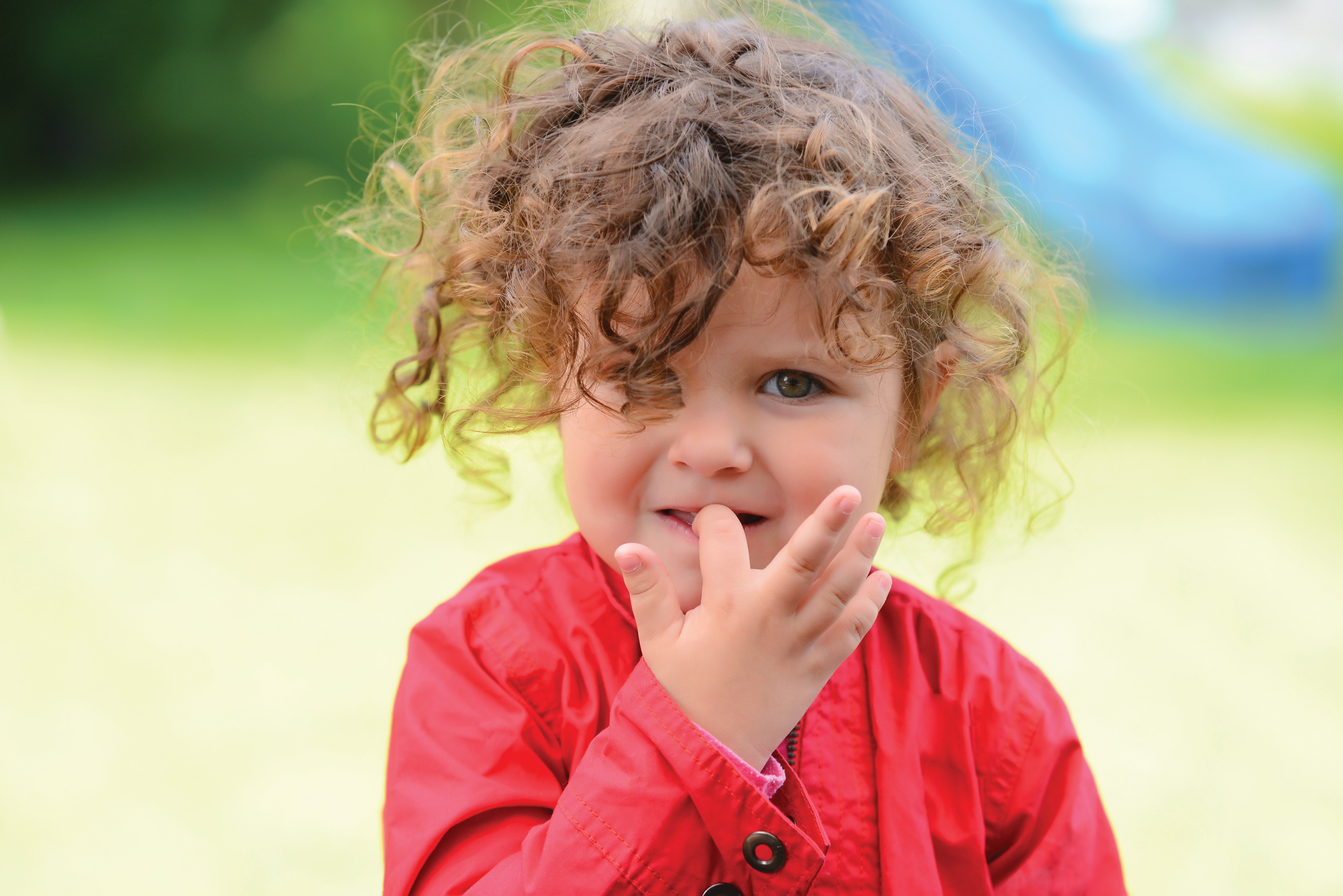Girl biting nail