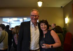 Pharmaceutical Society president Graeme Smith and critical care pharmacist at Nelson Hospital Annie Egan
