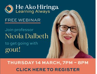 Join professor Nicola Dalbeth to get going with gout