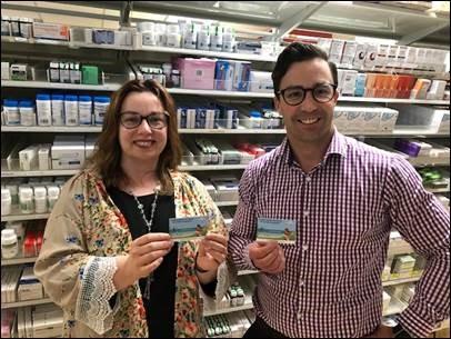 Waitematā DHB Pharmacy Manager Ariel Hubbert (left) and Waitematā DHB Director of Patient Experience David Price 